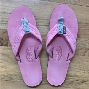Pink Rainbow Flip Flops XL NWOT